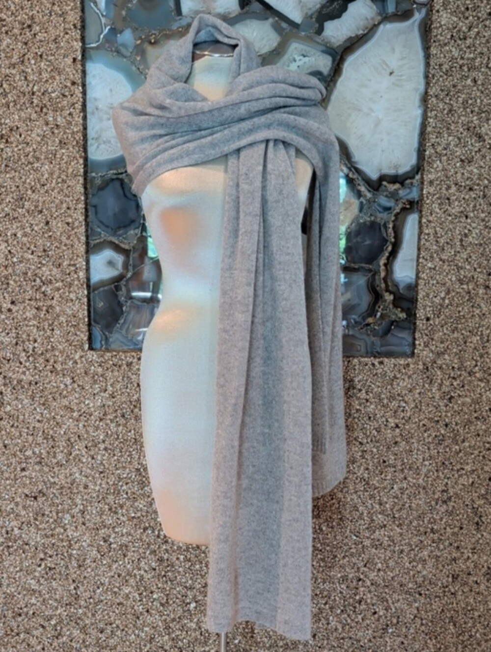 CLAUDIA NICHOLE gray cashmere scarf wrap